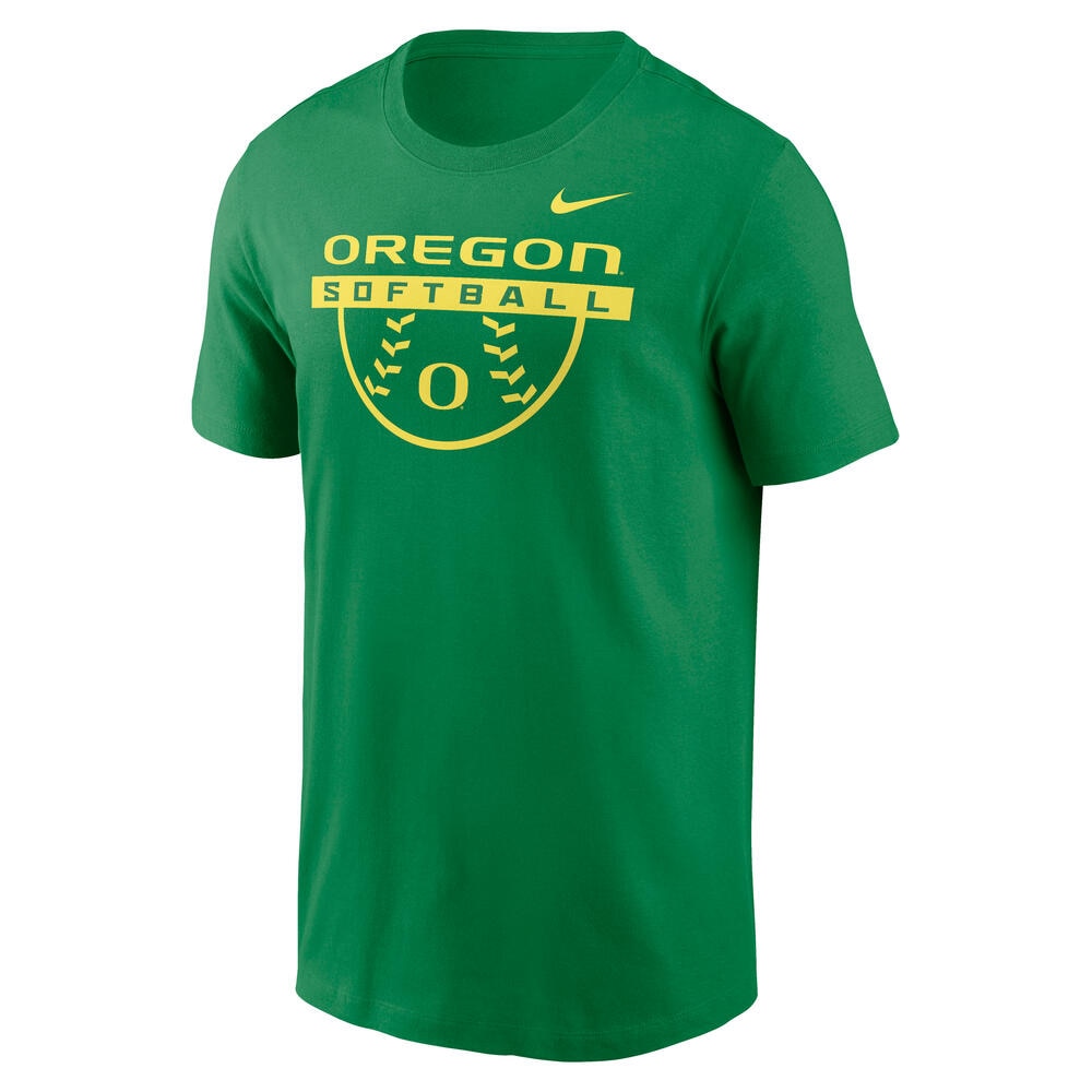 Classic Oregon O, Nike, Green, Crew Neck, Women, Unisex, Softball, T-Shirt, 927132